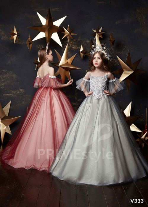 Detské spoločenské šaty na svadbu LV333