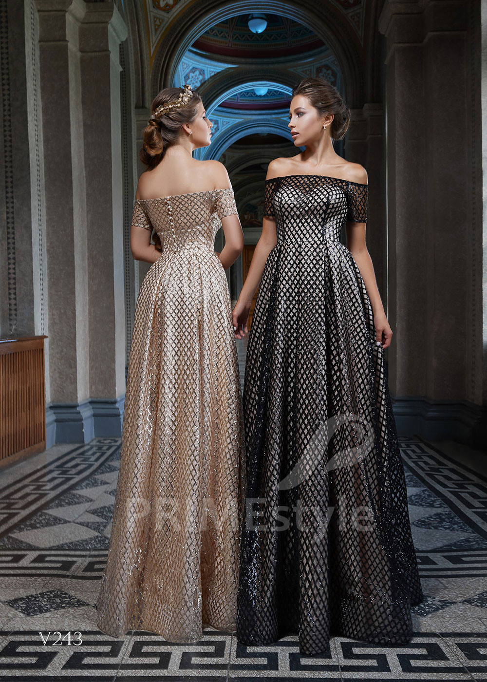 Trblietavé spoločenské šaty LS243