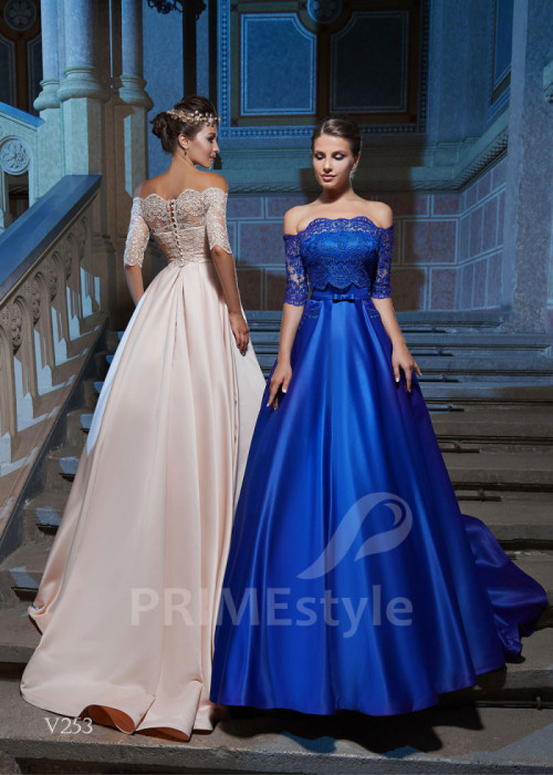 Saténove popolnočné šaty LS253 2