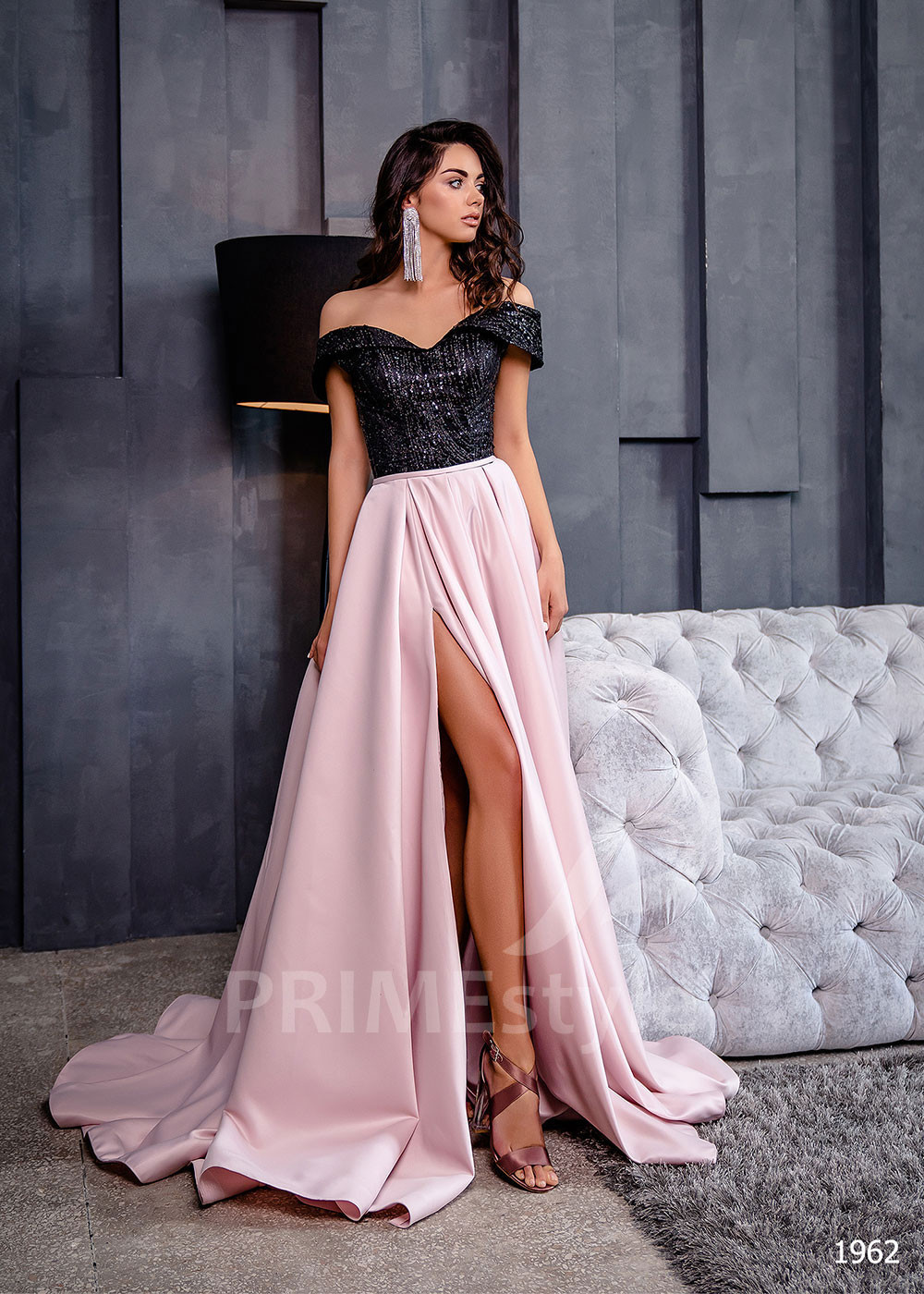 Saténove popolnočné šaty LC1962