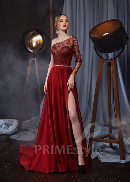 Asymetrické spoločenské šaty LS420