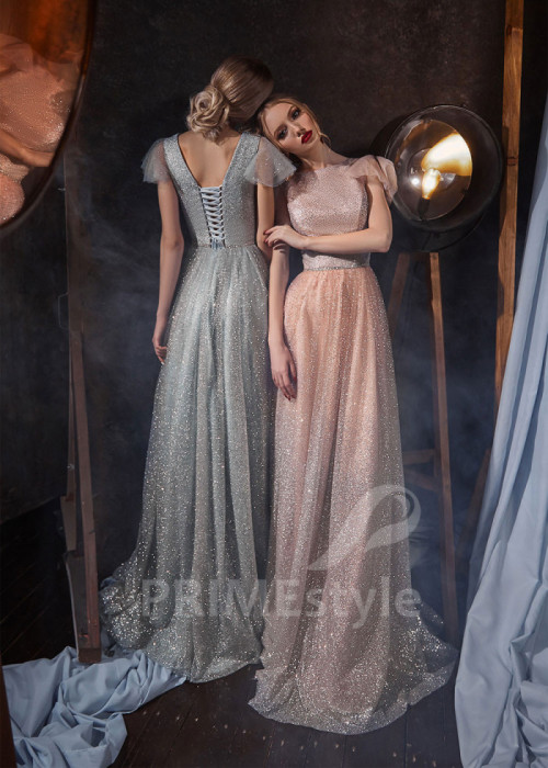 Trblietavé spoločenské šaty LS423 2