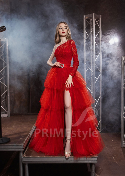 Asymetrické spoločenské šaty LS431 2