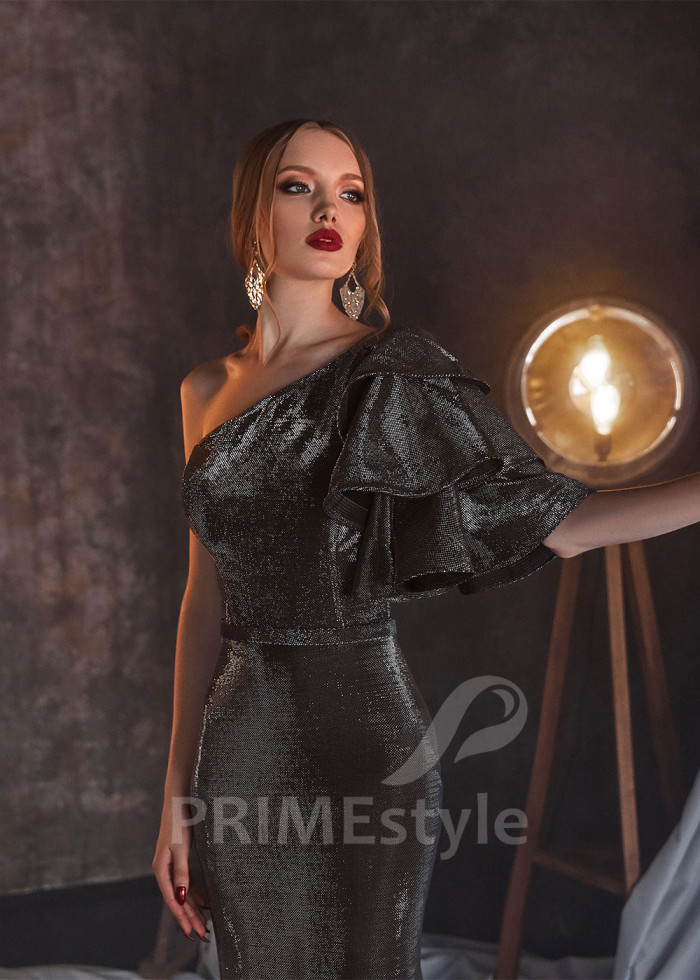 Asymetrické spoločenské šaty LS448