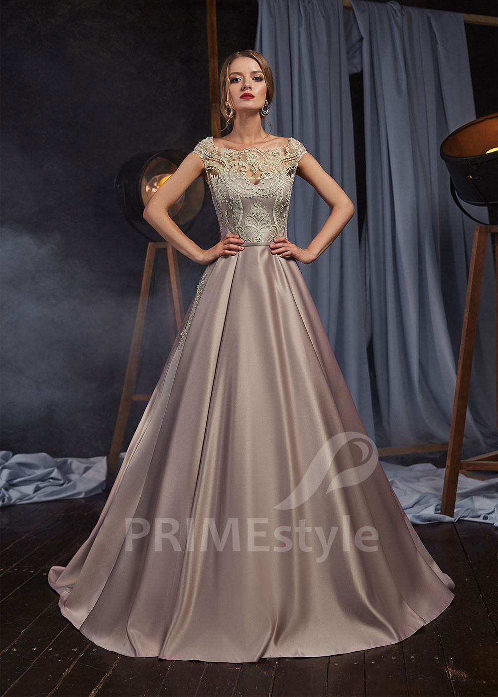 Saténové šaty na svadbu LS449