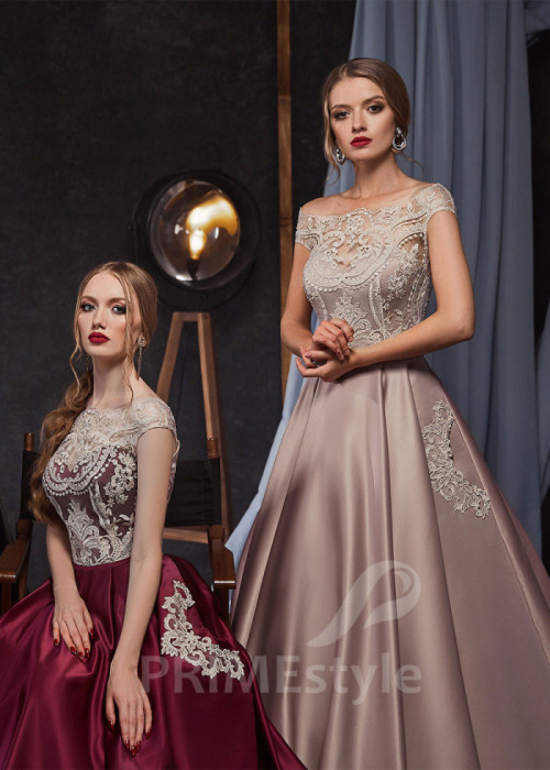 Saténové šaty na svadbu LS449 2