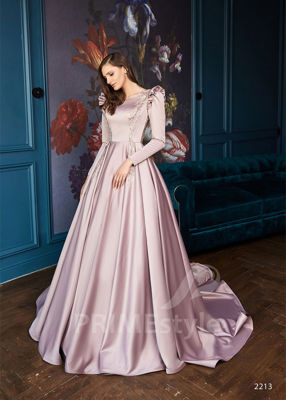 Saténove popolnočné šaty LC2213