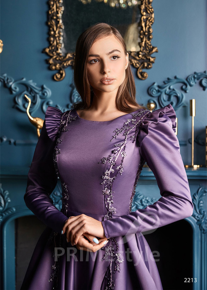 Saténove popolnočné šaty LC2213