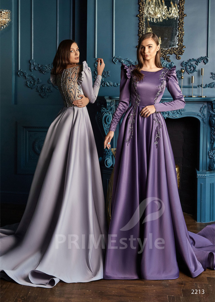 Saténove popolnočné šaty LC2213