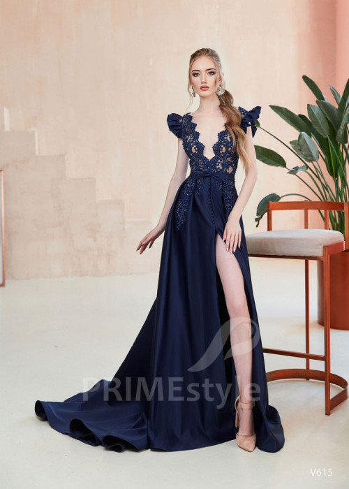 Dlhé spoločenské šaty s rozparkom LS615