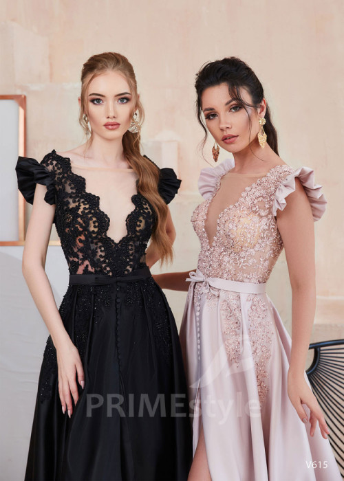 Dlhé spoločenské šaty s rozparkom LS615 2