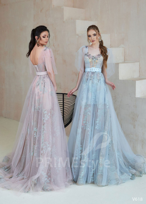 Kvetované šaty na svadbu LS618