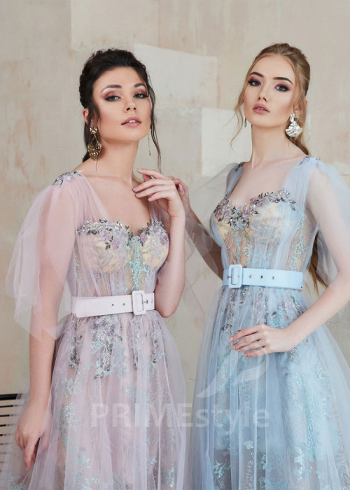 Kvetované šaty na svadbu LS618 2