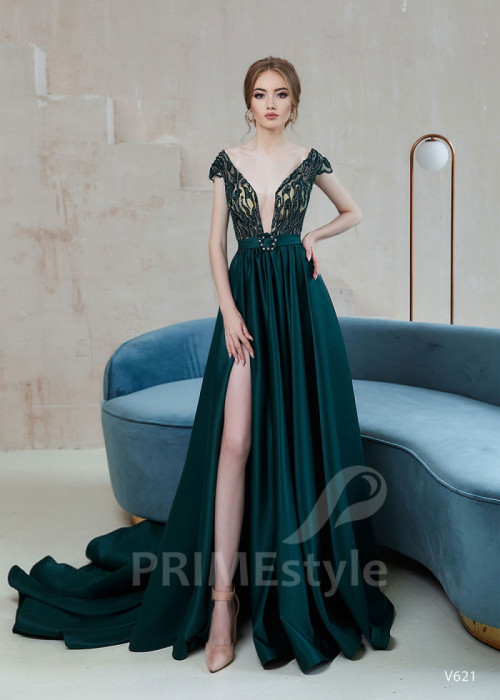 Saténove popolnočné šaty LS621