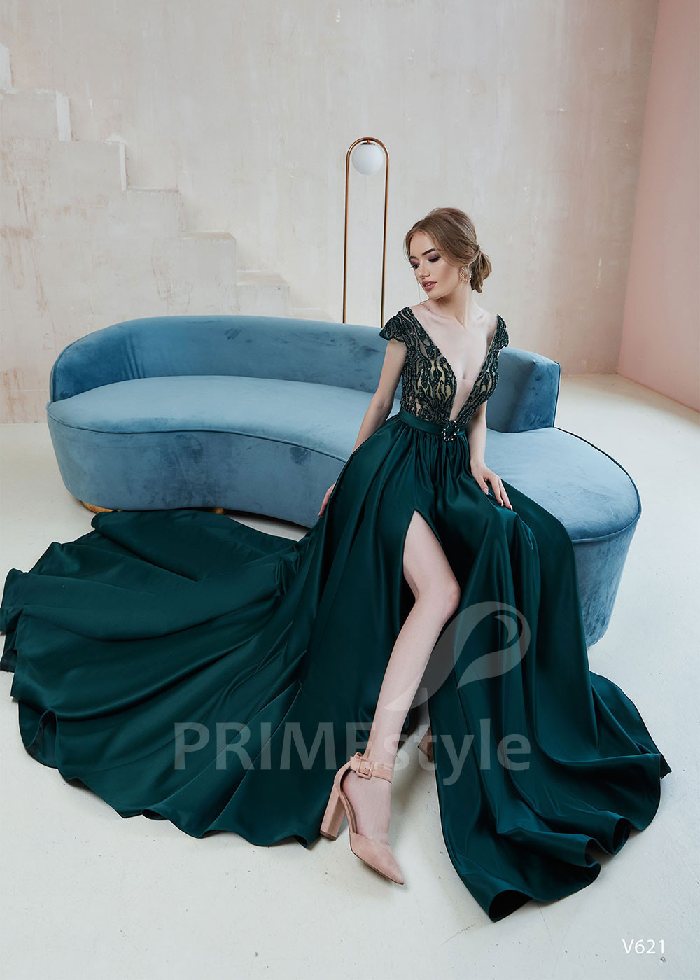 Saténove popolnočné šaty LS621