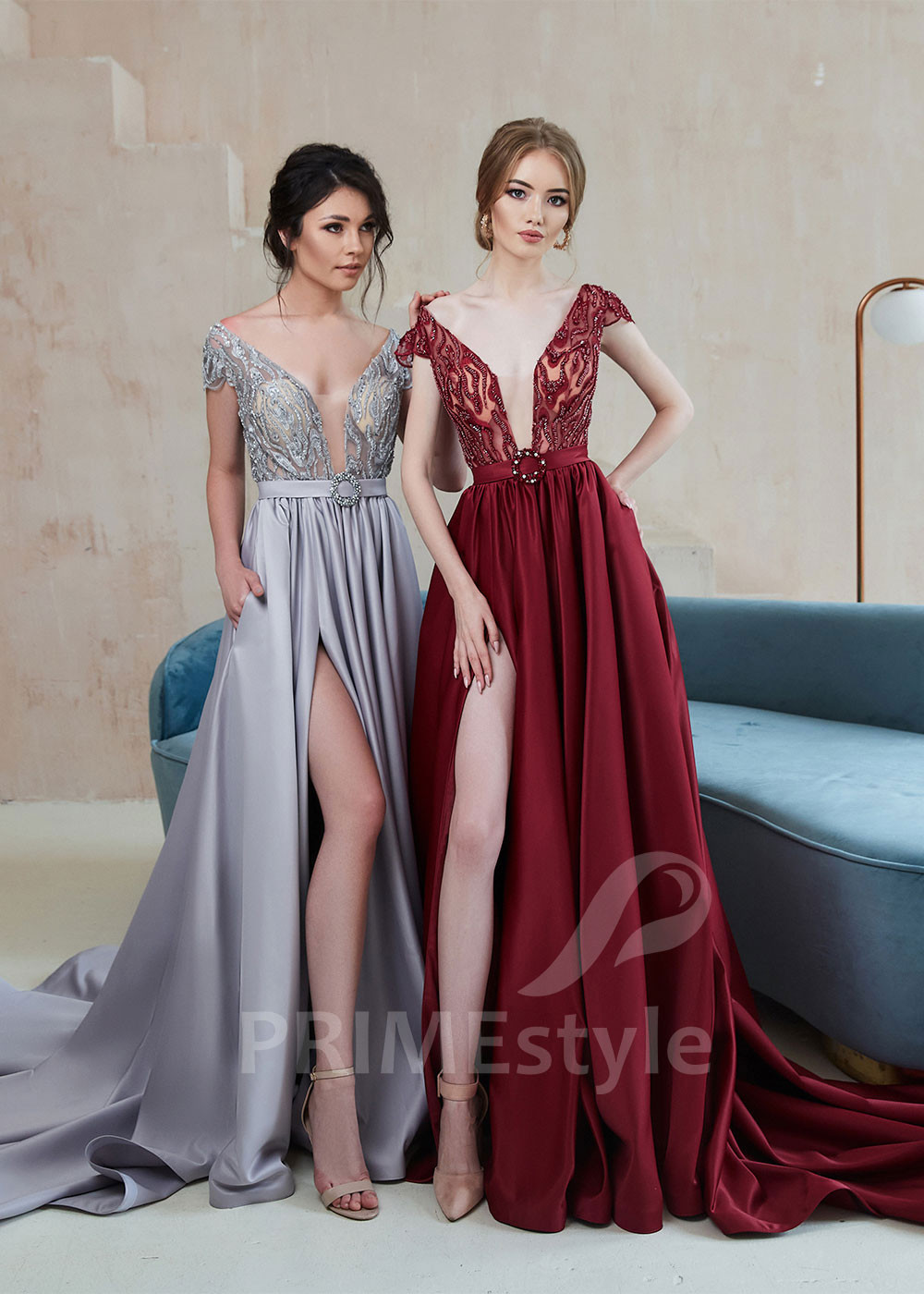 Saténove popolnočné šaty LS621