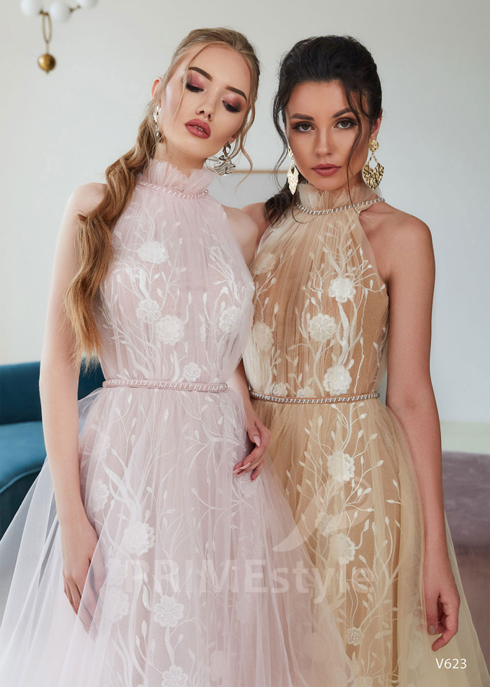 Kvetované šaty na ples LS623