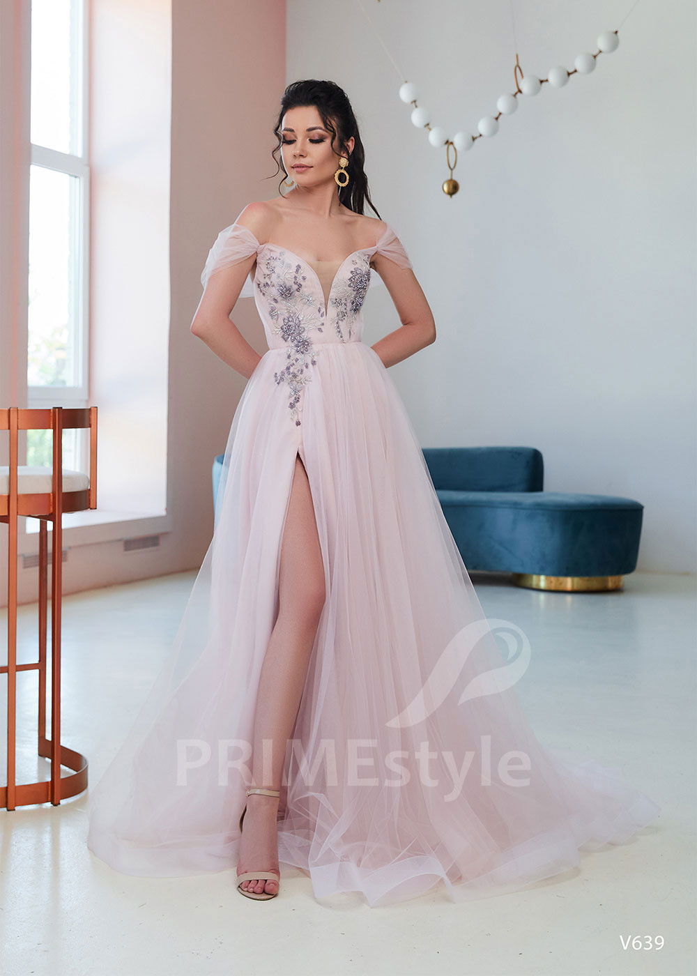 Tylové popolnočné šaty LS639