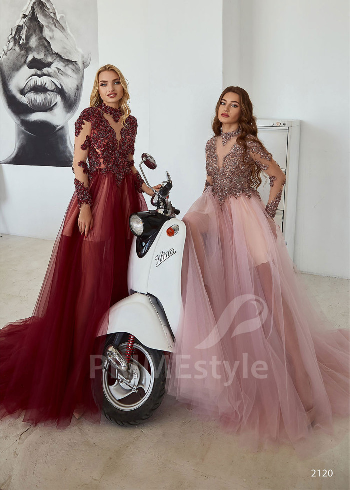 Čipkované šaty na ples LC2120