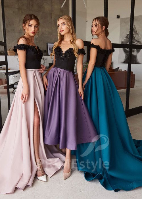 Saténové šaty na svadbu LC2131