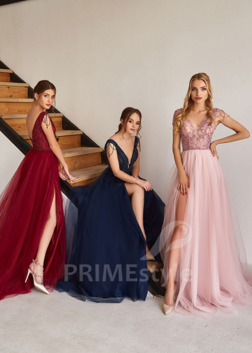 Čipkované šaty na ples LC2133 2