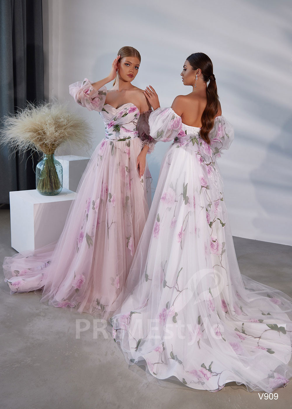 Kvetované šaty na svadbu LS909