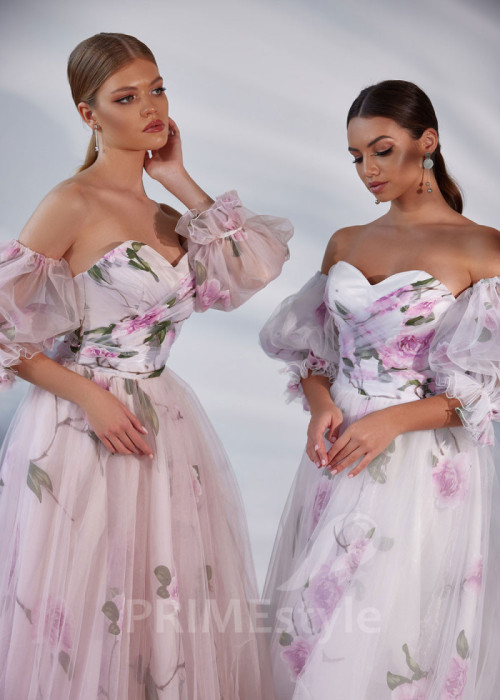 Kvetované šaty na svadbu LS909 2