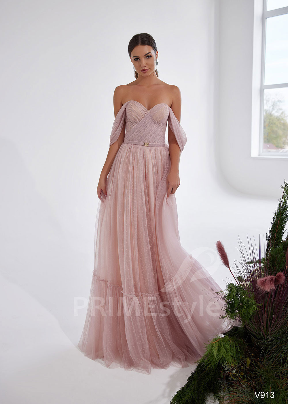 Tylové popolnočné šaty LS913