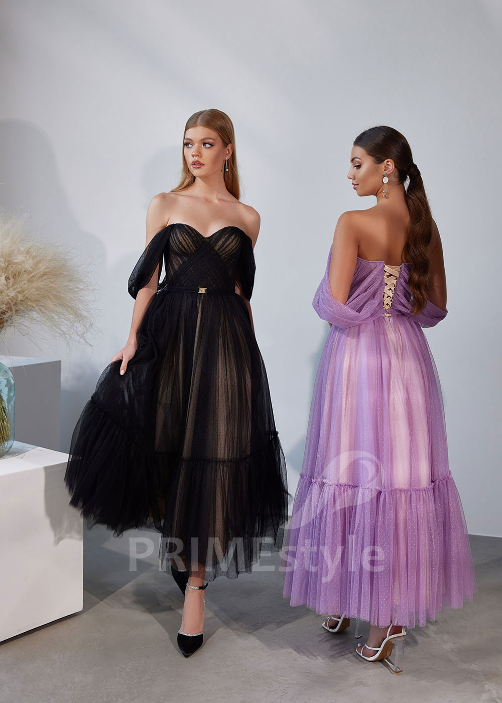 Tylové popolnočné šaty LS913