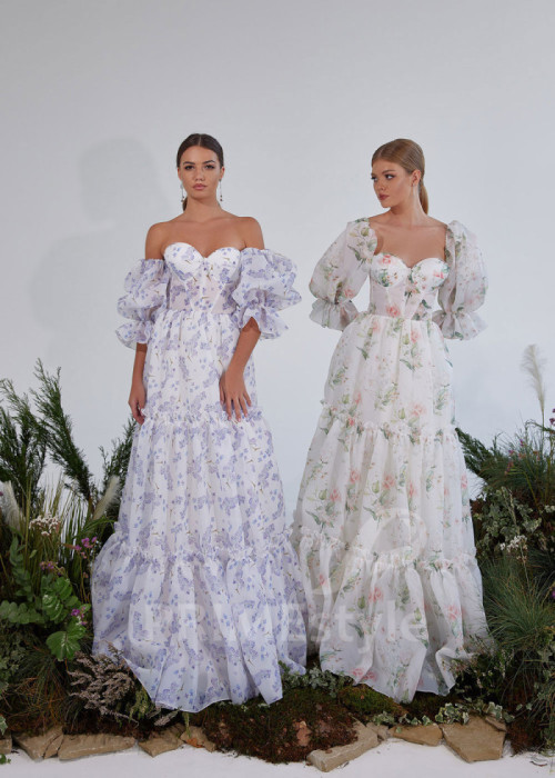 Kvetované šaty na svadbu LS924