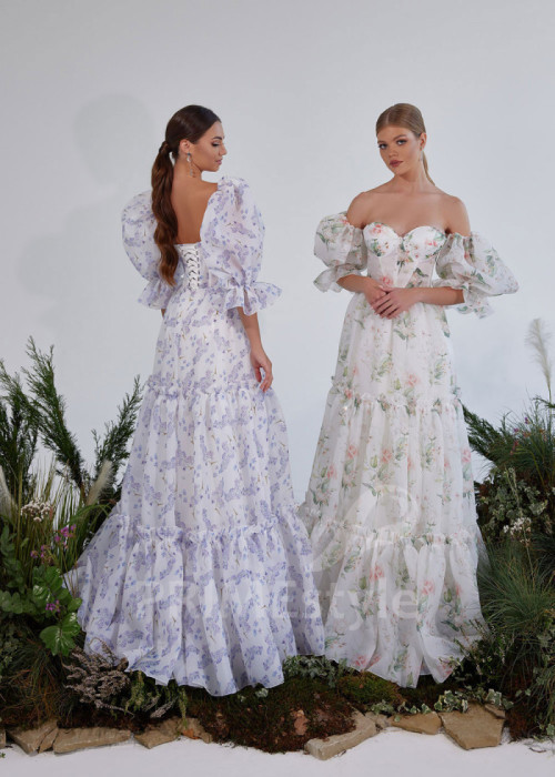 Kvetované šaty na svadbu LS924 2