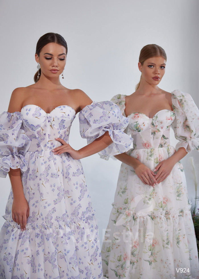 Kvetované šaty na svadbu LS924