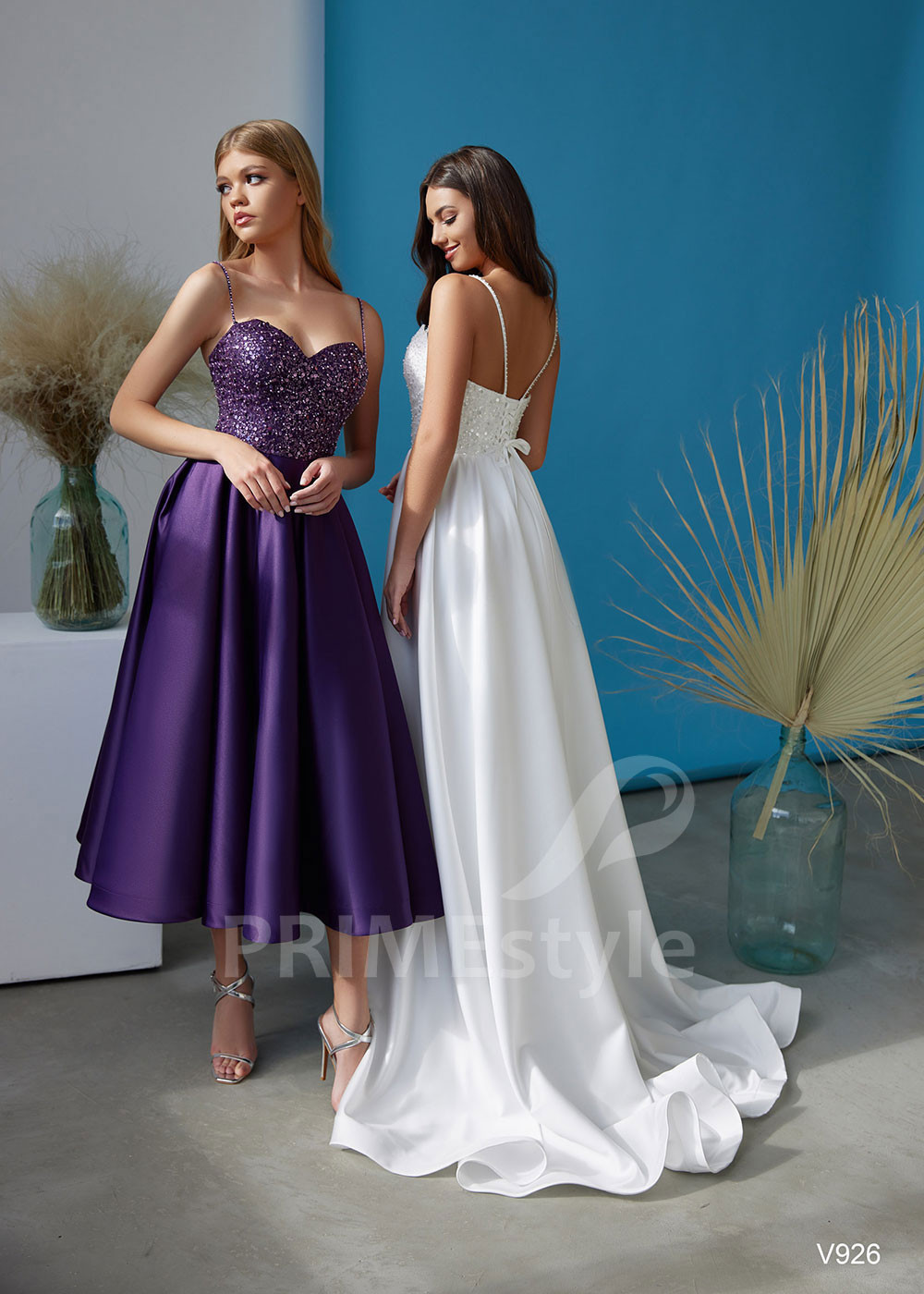 Saténove popolnočné šaty LS926