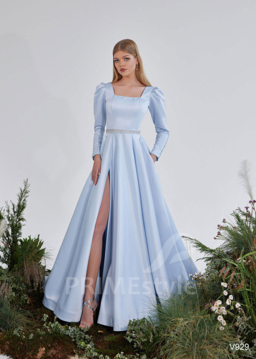 Saténové šaty na svadbu LS929