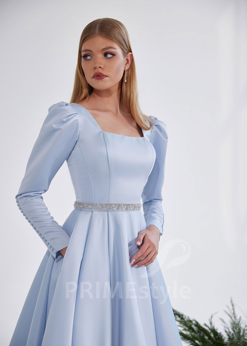 Saténové šaty na svadbu LS929