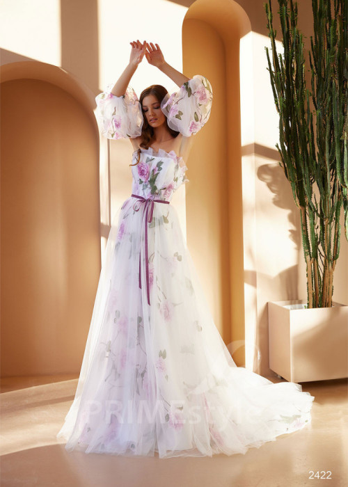 Kvetované šaty na svadbu LC2422