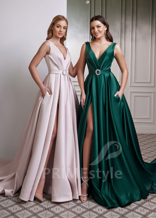 Saténové šaty na ples LC2628