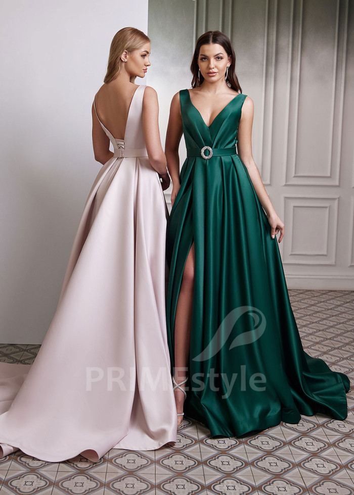 Saténové šaty na ples LC2628