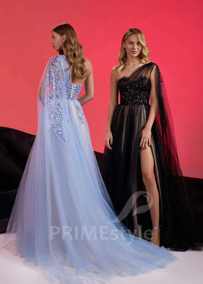 Asymetrické spoločenské šaty LS1002