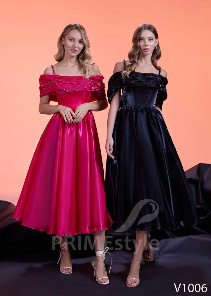 Elegantné midi spoločenské šaty LS1006