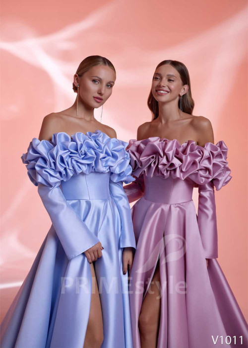 Plesové šaty s dlhým rukávom LS1011 2