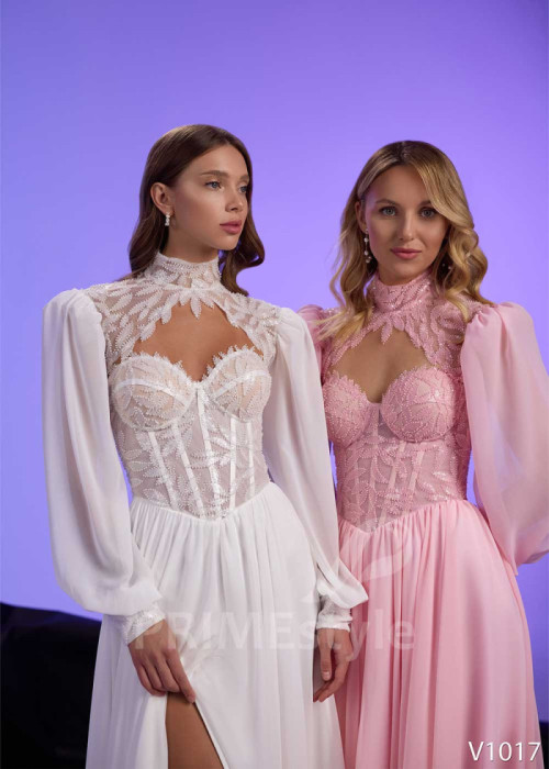 Dlhé spoločenské šaty s rukávom LS1017 2