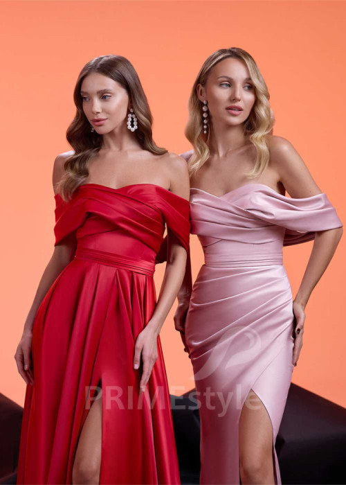 Elegantné saténové šaty na ples LS1019 2