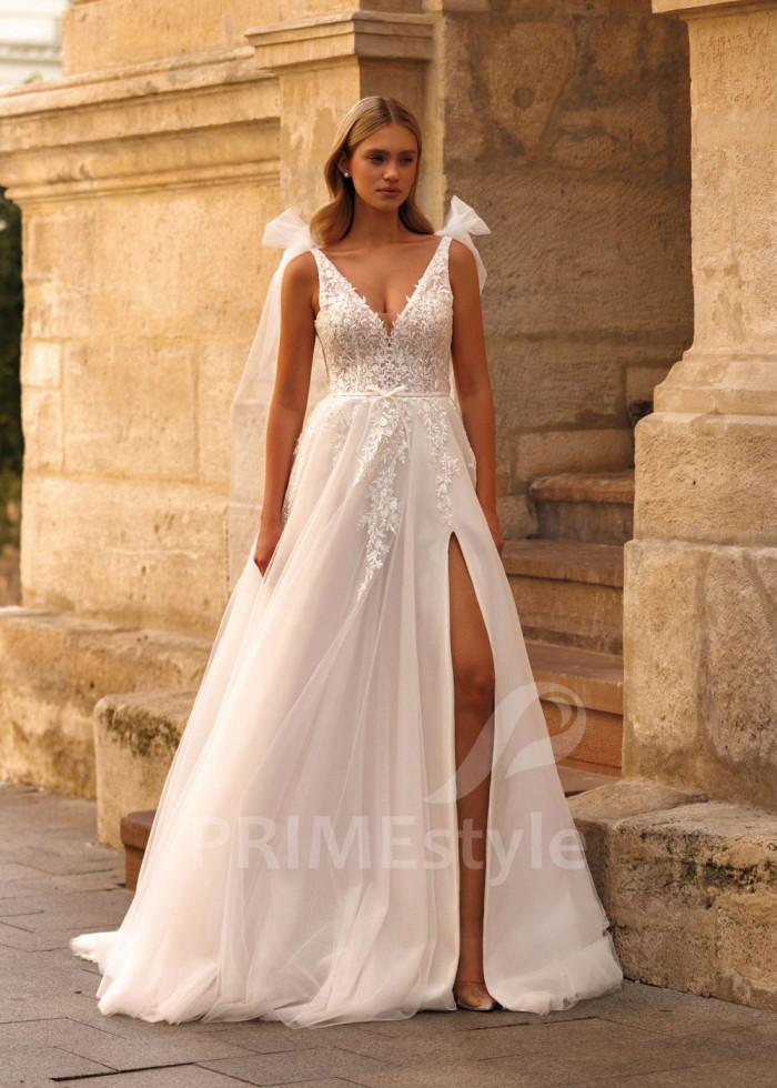 Svadobné šaty na ramienka Sandra