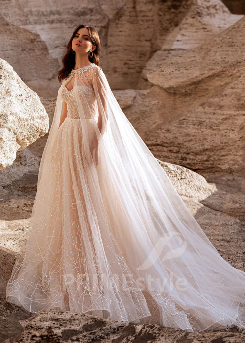 Luxusné romantické svadobné šaty LS851