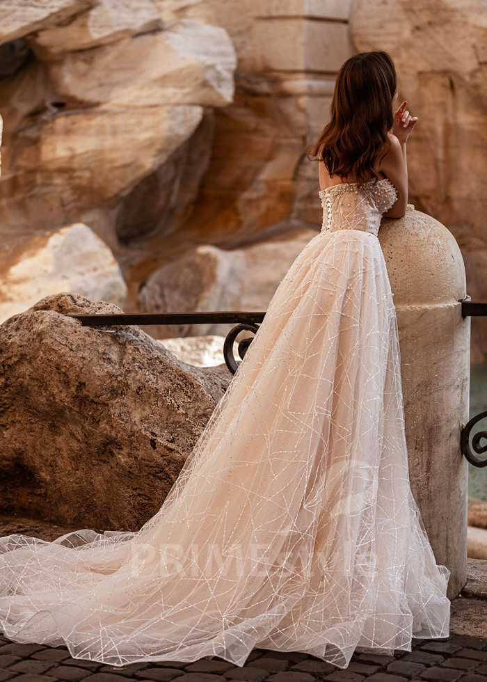 Luxusné romantické svadobné šaty LS851