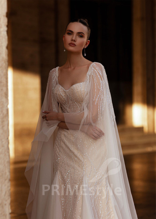 Extravagantné úzke svadobné šaty LS854 2