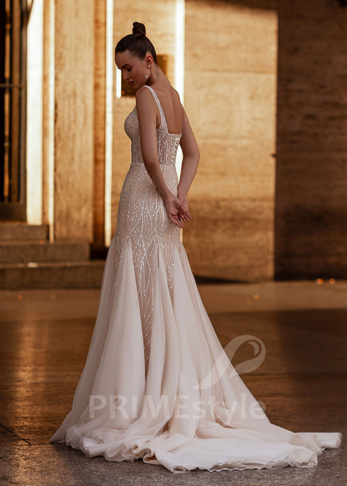 Extravagantné úzke svadobné šaty LS854