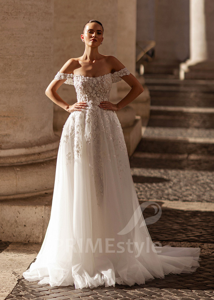 Luxusné čipkované svadobné šaty LS856