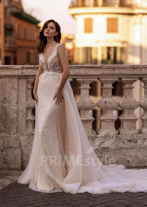 Luxusné úzke svadobné šaty LS859